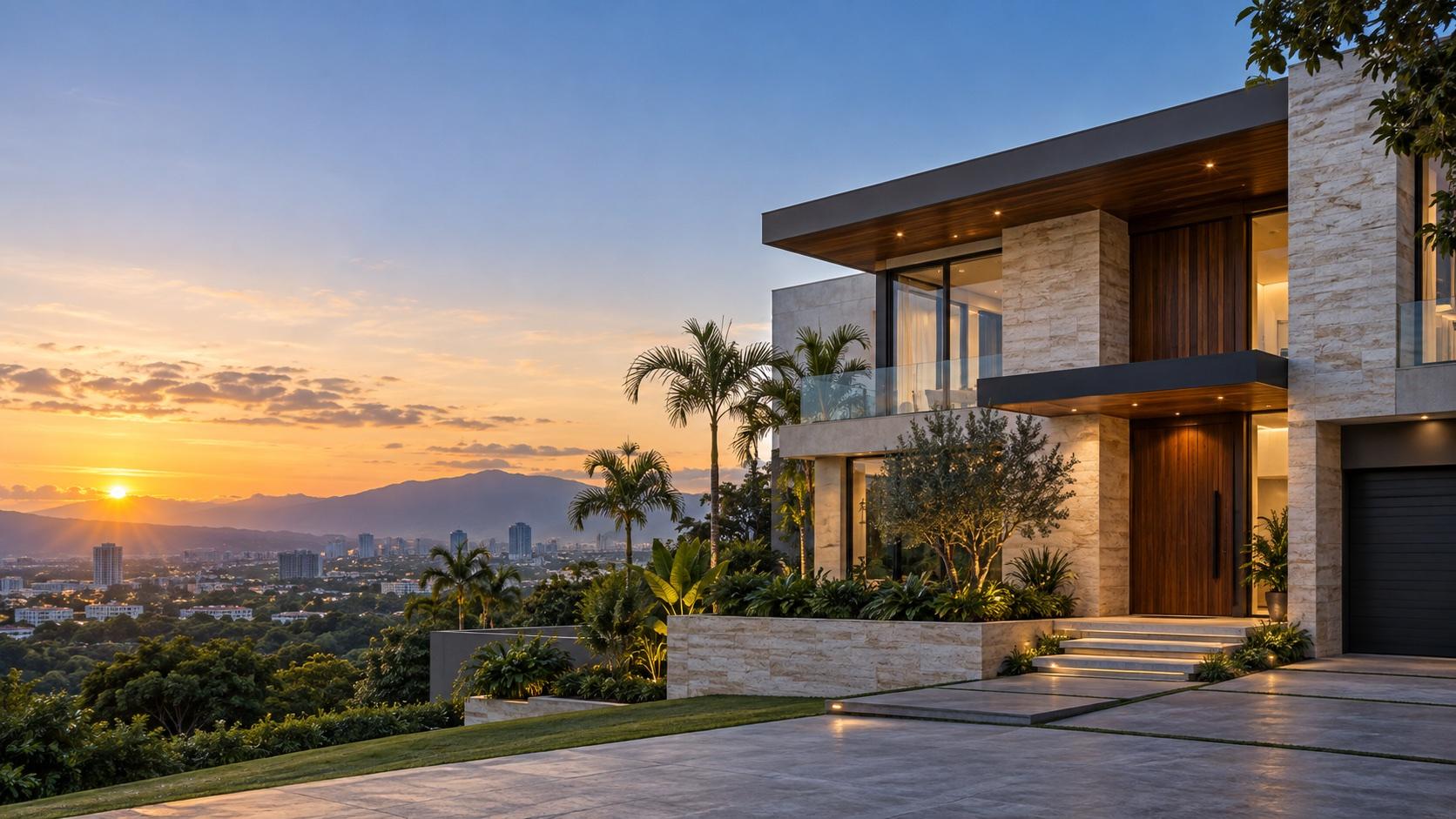 Residencia contemporánea en un entorno urbano tropical
